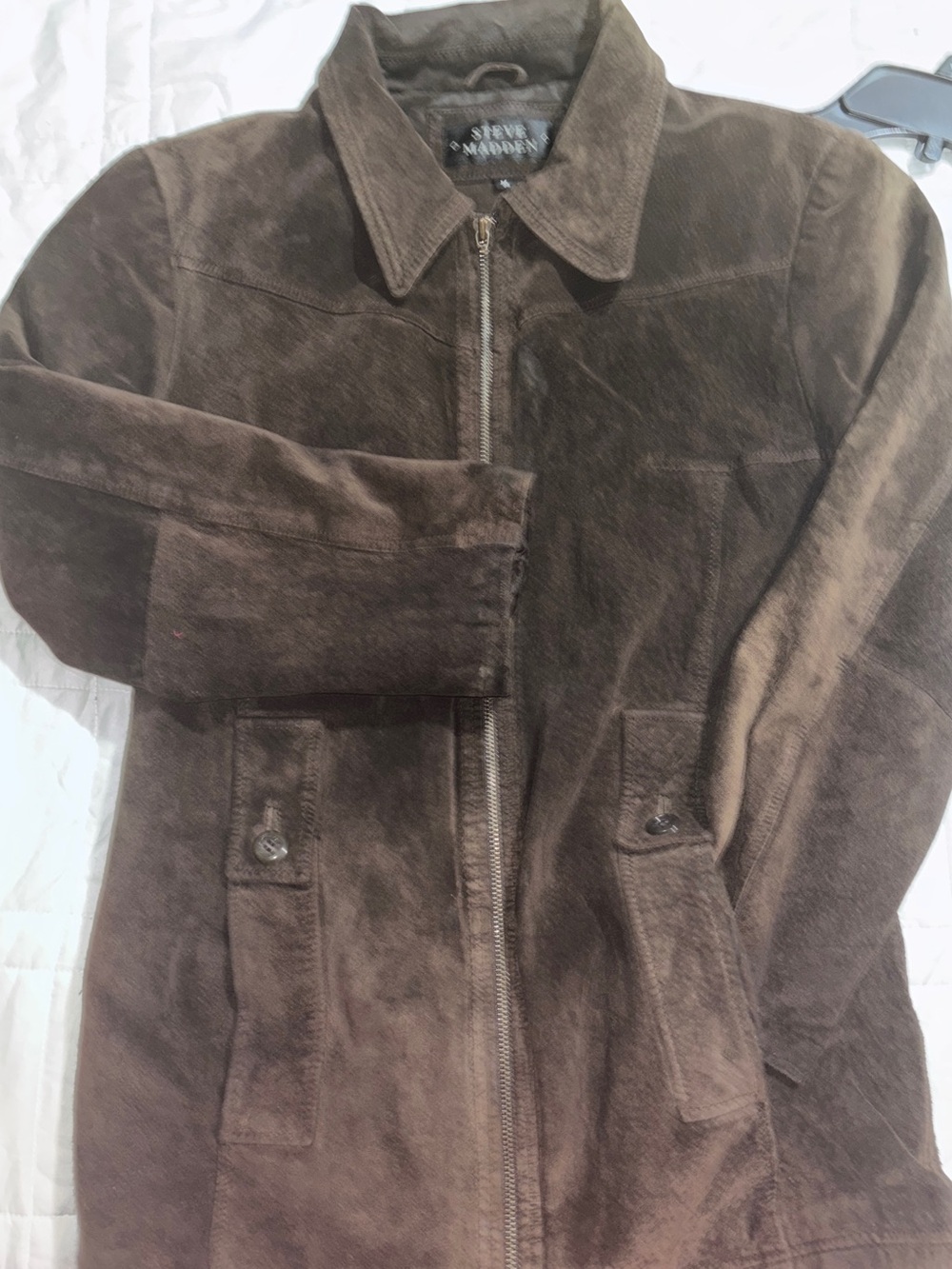 Steve Madden Brown Suede Leather Jacket NY MN a as as